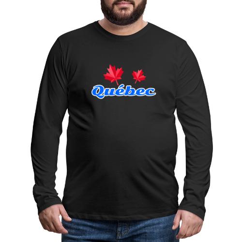 Québec with two red maple leaves - Men's Premium Long Sleeve T-Shirt