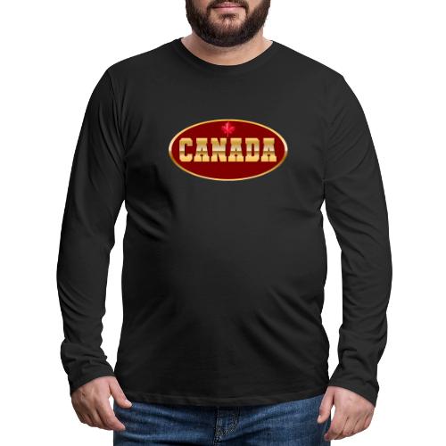 Canada in golden letters - Men's Premium Long Sleeve T-Shirt