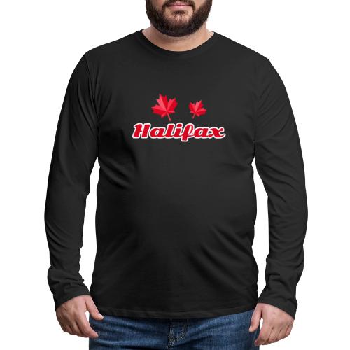 Halifax with two red maple leaves - Men's Premium Long Sleeve T-Shirt