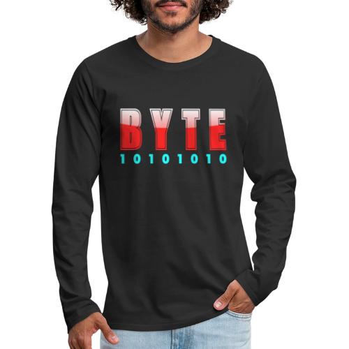 BYTE Binary Code Design - Men's Premium Long Sleeve T-Shirt