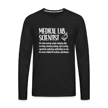 Medical Lab Scientist Medical Laboratory Science - Men's Premium Long Sleeve T-Shirt - black - Front - Jose (178cm)