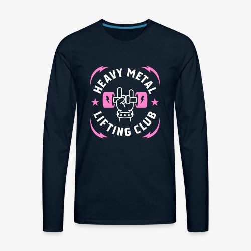 Heavy Metal Lifting Club (Pink) - Men's Premium Long Sleeve T-Shirt