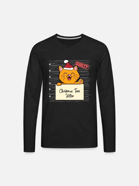 Cat christmas funny prison - Men's Premium Long Sleeve T-Shirt - black