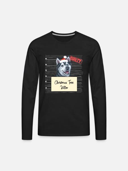 Husky christmas funny prison - Men's Premium Long Sleeve T-Shirt - black