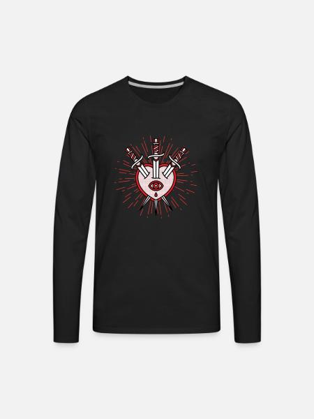 broken heart heartbroken - Men's Premium Long Sleeve T-Shirt - black