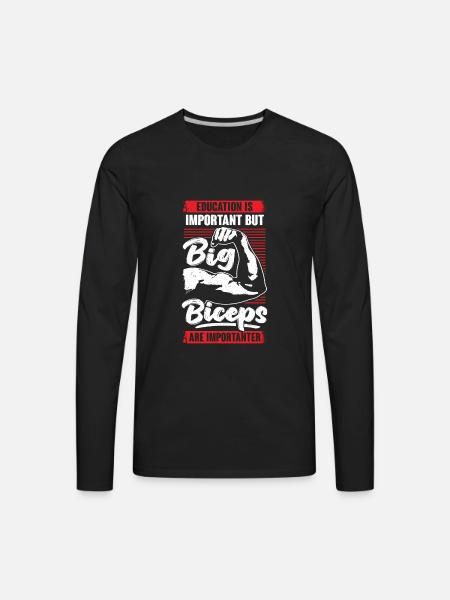 Funny Bodybuilding Biceps Fitness Bodybuilder Gift - Men's Premium Long Sleeve T-Shirt - black