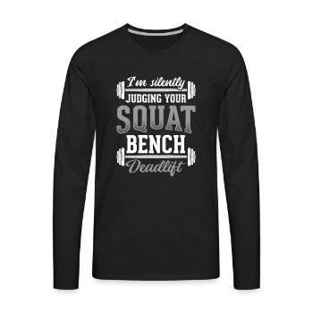 Power Power Lifting Lifting - Men's Premium Long Sleeve T-Shirt - black - Front - Jose (178cm)