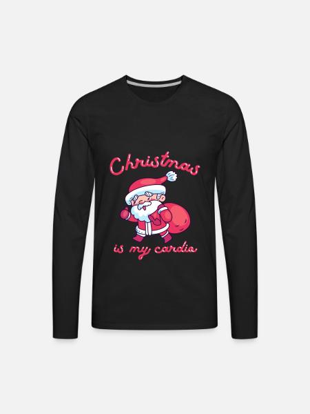 Christmas Is My Cardio - Men's Premium Long Sleeve T-Shirt - black