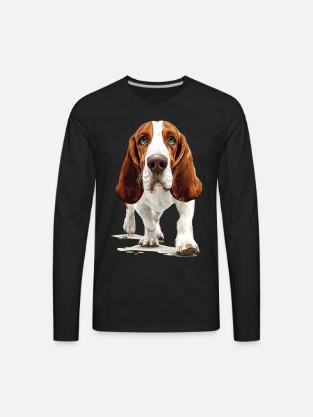 Basset Hound - Men's Premium Long Sleeve T-Shirt - black