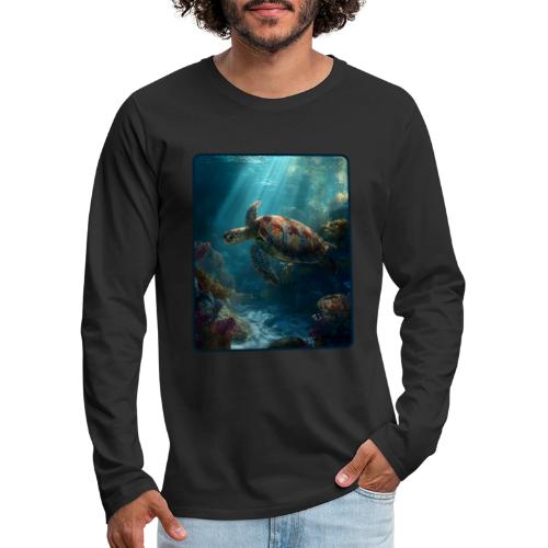 Sea Turtle Coral Reef Design - Men's Premium Long Sleeve T-Shirt