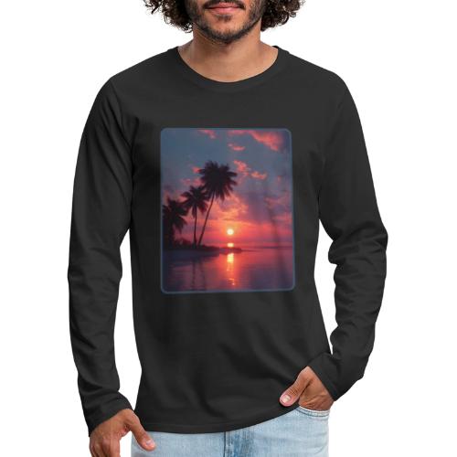 Tropical Sunset Ocean Reflection Design - Men's Premium Long Sleeve T-Shirt