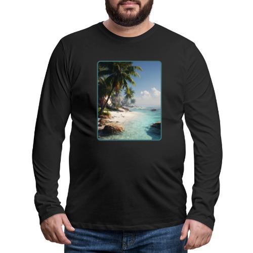 Tropical Beach Paradise Palm Design - Men's Premium Long Sleeve T-Shirt