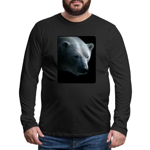 Polar Bear Close-Up Wildlife Design - Men's Premium Long Sleeve T-Shirt