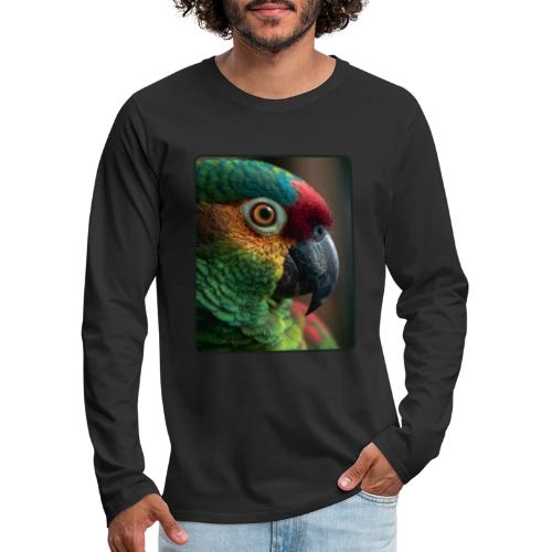Colorful Parrot Close-Up Design - Men's Premium Long Sleeve T-Shirt