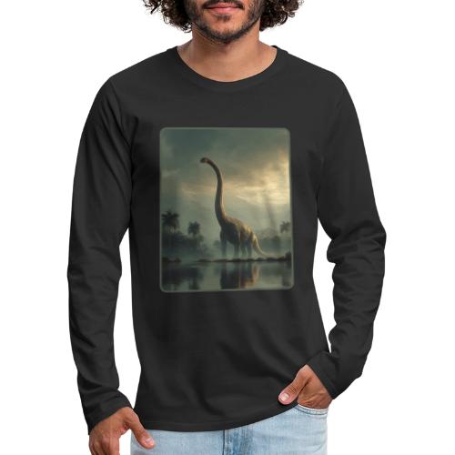 Brachiosaurus Misty Lake Design - Men's Premium Long Sleeve T-Shirt