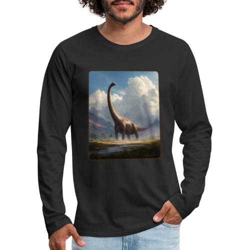 Brachiosaurus Valley Landscape Design - Men's Premium Long Sleeve T-Shirt