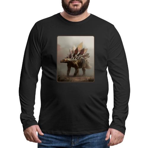 Stegosaurus Misty Forest Design - Men's Premium Long Sleeve T-Shirt