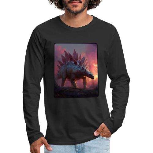 Stegosaurus Sunset Forest Design - Men's Premium Long Sleeve T-Shirt