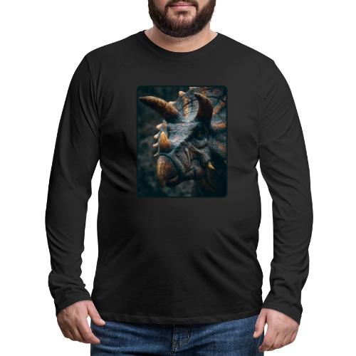 Triceratops Detailed Portrait Design - Men's Premium Long Sleeve T-Shirt