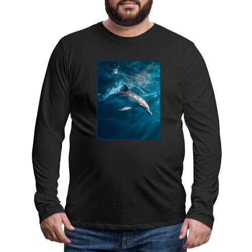 Dolphin Sunlit Ocean Serenity Design - Men's Premium Long Sleeve T-Shirt
