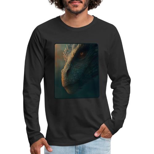 Golden Eye Dragon Close-Up Design - Men's Premium Long Sleeve T-Shirt
