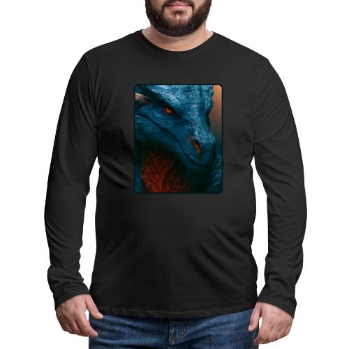 Turquoise Dragon Fire Eye Design - Men's Premium Long Sleeve T-Shirt