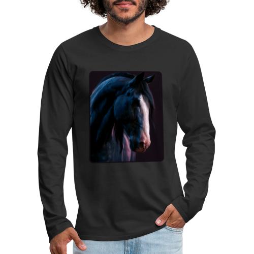 Noble Horse Cinematic Portrait Design - Men's Premium Long Sleeve T-Shirt