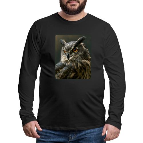 Eurasian Eagle Owl Portrait Design - Men's Premium Long Sleeve T-Shirt