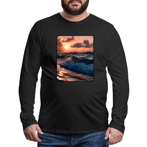 Golden Sunset Ocean Wave - Men's Premium Long Sleeve T-Shirt