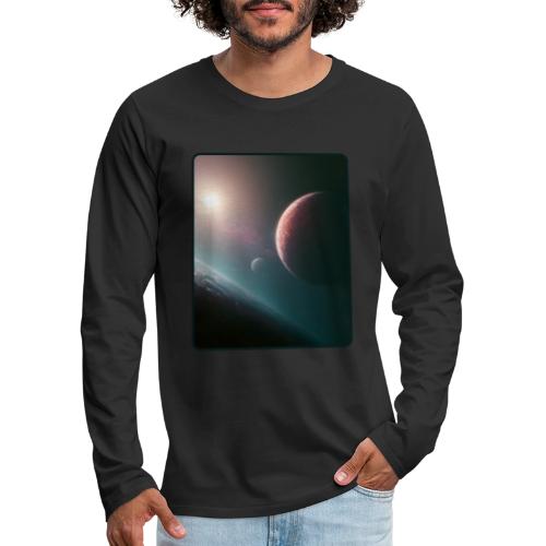Deep Space Planet Horizon Art - Men's Premium Long Sleeve T-Shirt