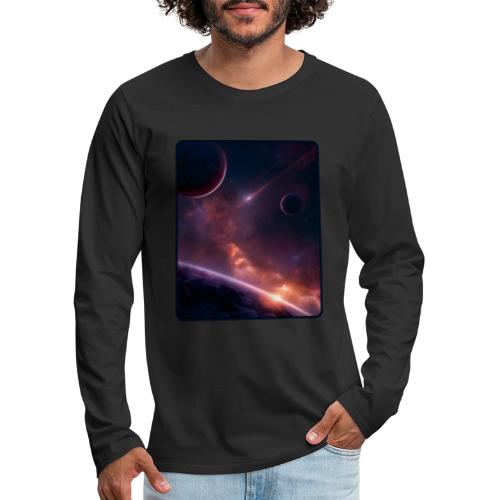 Cosmic Sunset Nebula Space Art - Men's Premium Long Sleeve T-Shirt