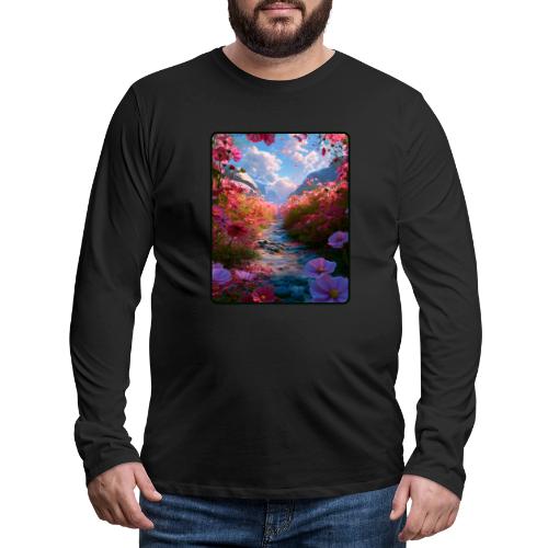 Dreamy Cosmos Valley Landscape Art - Men's Premium Long Sleeve T-Shirt