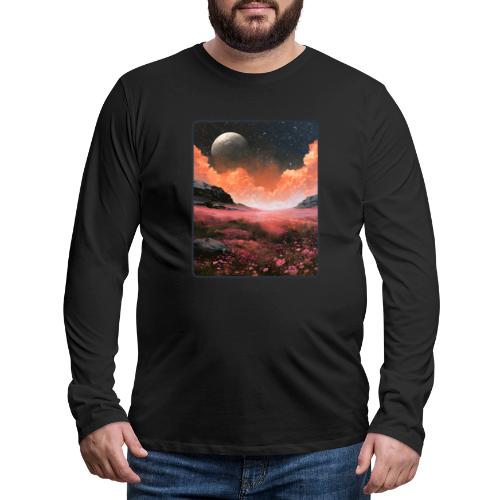 Moonlit Fantasy Flower Landscape - Men's Premium Long Sleeve T-Shirt
