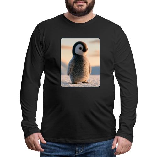 Cute Penguin Chick Sunrise Design - Men's Premium Long Sleeve T-Shirt
