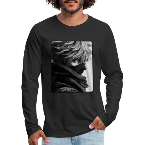 Battle-Worn Ninja Portrait - Men's Premium Long Sleeve T-Shirt