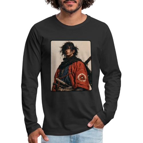 Young Samurai Warrior Portrait - Men's Premium Long Sleeve T-Shirt
