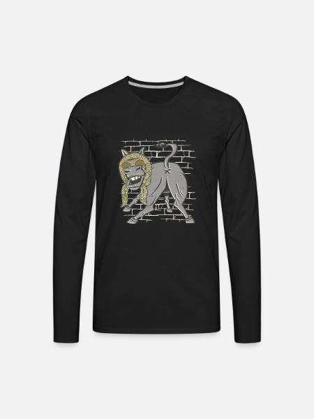 Donkey Mule Scarf Sunglasses - Men's Premium Long Sleeve T-Shirt - black