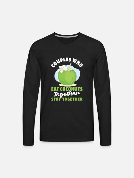 Coconut Couple - Men's Premium Long Sleeve T-Shirt - black