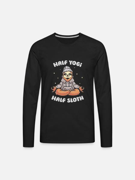 Sloth Yogi Sloth Yoga - Men's Premium Long Sleeve T-Shirt - black