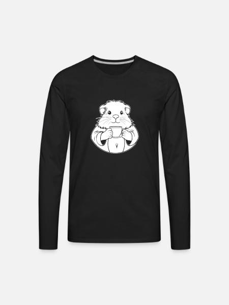 Guinea Pig Cavy Coffee - Men's Premium Long Sleeve T-Shirt - black
