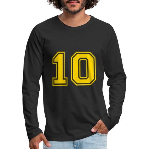 Number 10 in a classic athletic collegiate font - Men's Premium Long Sleeve T-Shirt