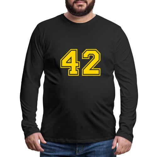 Number 42 in a classic athletic collegiate font - Men's Premium Long Sleeve T-Shirt