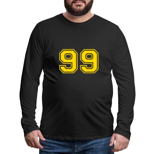 Number 99 in a classic athletic collegiate font - Men's Premium Long Sleeve T-Shirt