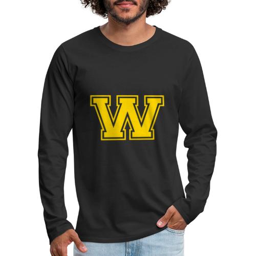Letter W – Capital Athletic Alphabet Monogram - Men's Premium Long Sleeve T-Shirt