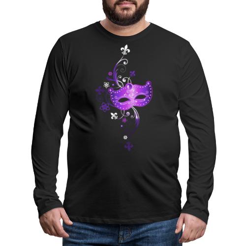 Purple Mask Mardi Gras Fleur De Lis New Orleans - Men's Premium Long Sleeve T-Shirt