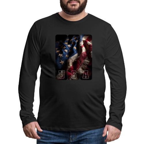 USA: Worn Stars and Stripes - Men's Premium Long Sleeve T-Shirt