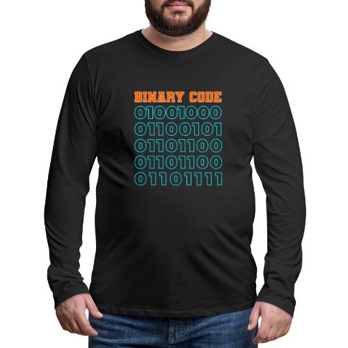 Say Hello in Binary code - Men's Premium Long Sleeve T-Shirt