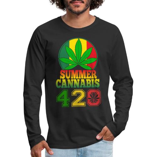 Enjoyable 420 Summer Smoker Weed Marijuana Design - Men's Premium Long Sleeve T-Shirt