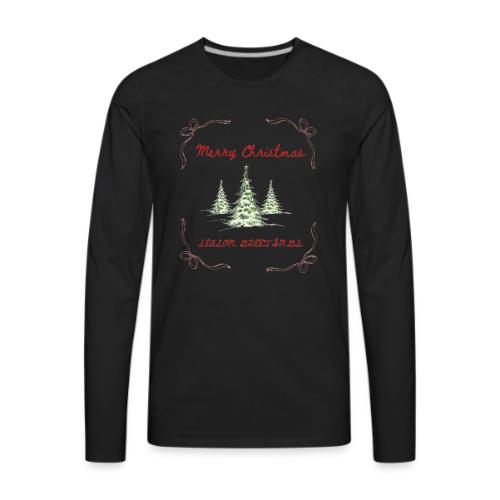 Beautiful Green Christmas Tree Graphic - Men's Premium Long Sleeve T-Shirt