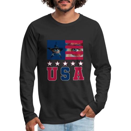 Stars and Vision USA - Men's Premium Long Sleeve T-Shirt